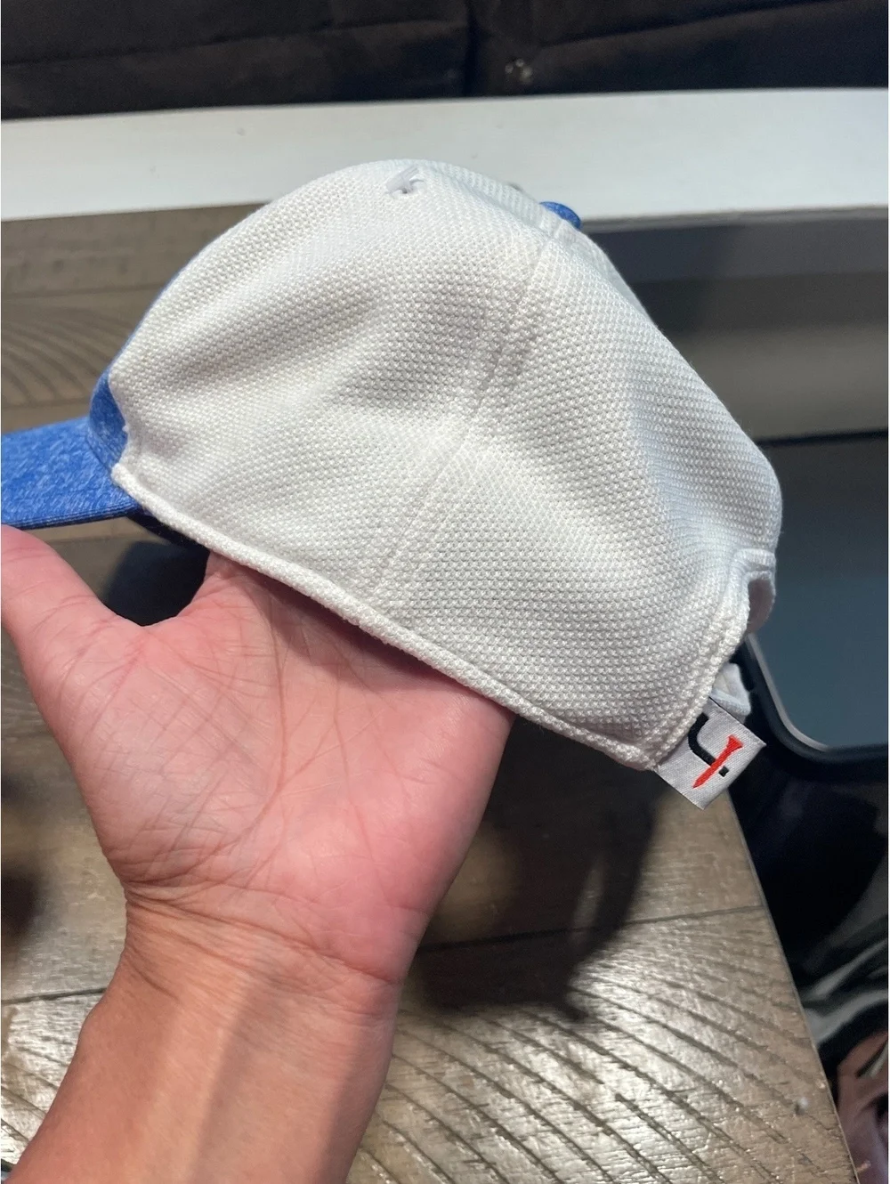 Ouray Sportswear Blue and White Adjustable Baseball Cap with Embroidered Logo